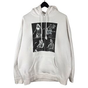 Mens Taylor Swift The Eras Tour Promo Music Pullover White Hoodie Size XL
